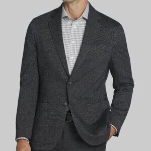 NEW Jos A Bank Traveler Collection Tailored Fit Plaid Knit Sport Coat Blazer 40L